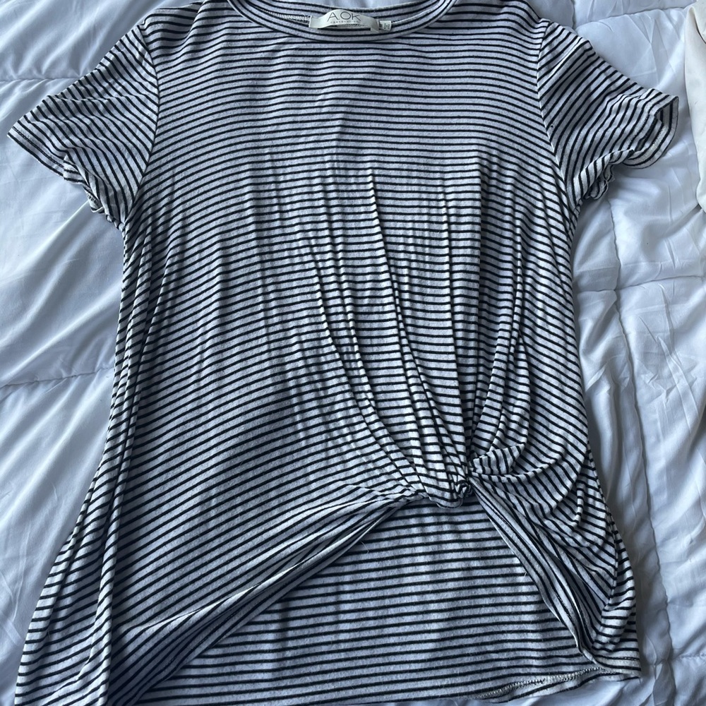 a. ok tshirt, with tie on the front